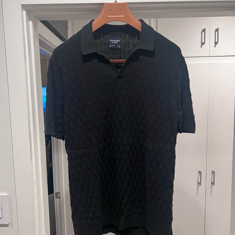 Abercrombie & Fitch Black Polo Shirt Classic Style